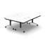 Ensemble de table rectangulaire modulaire avec roulettes et plateau modeste de 72 po