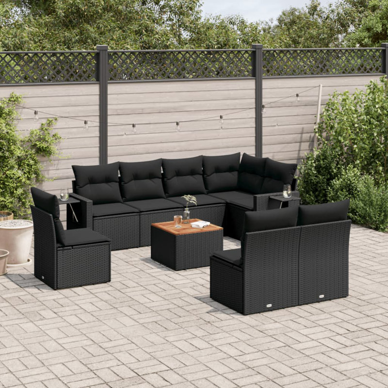 Garden Sofa Set Black