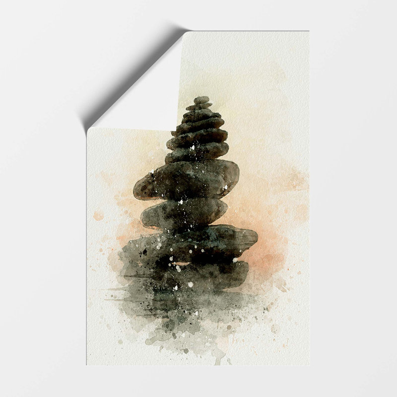 Balancing Zen Stones - Frameless Print, 42 cm H x 29.7 cm W