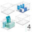 Petit bac de rangement en plastique empilable avec poignées - Organisateur pour comptoir ou meuble-lavabo