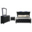 Ensemble de chambre avec très grand lit noir 4 pièces Eastern-734644312-734644315
