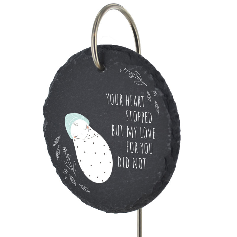 Blech Waterproof Slate Circle Grave Marker People Memorial Plaque
