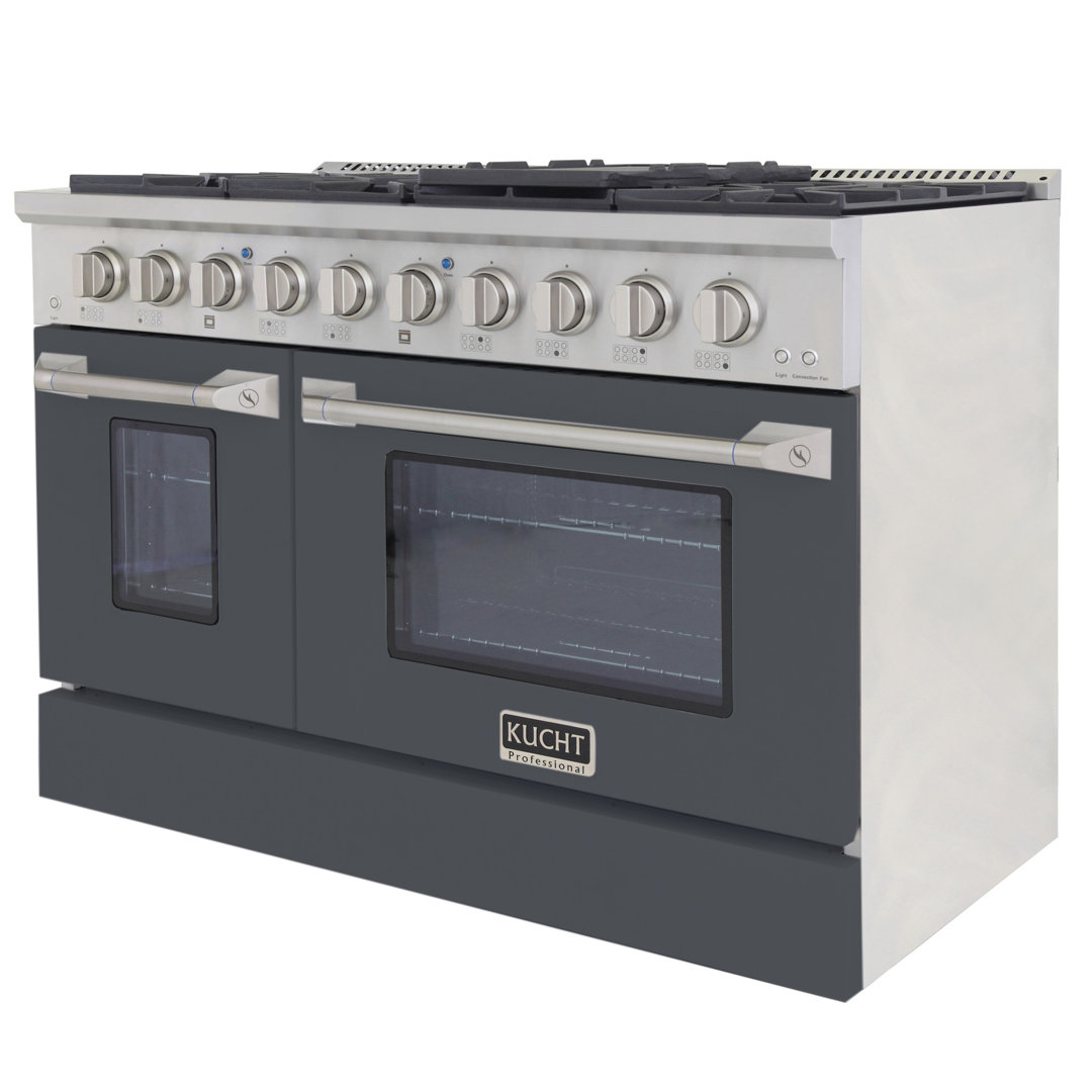 Pro-Style 48 in. 6.7 cu. ft. 8-Burner Freestanding Double Oven Gas Range Kucht Gas 