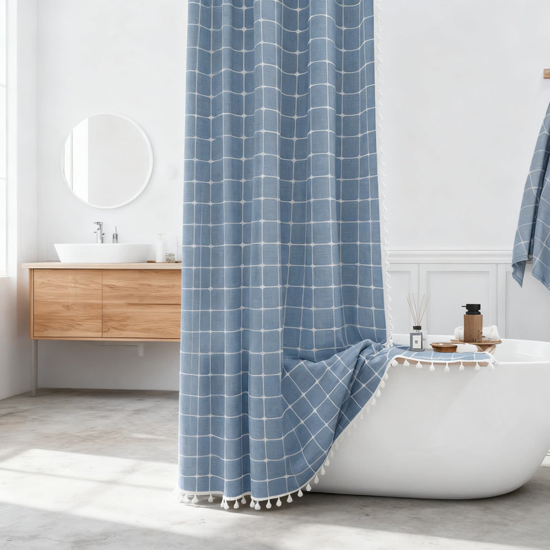 Rideau de douche Farmhouse, Bleu
