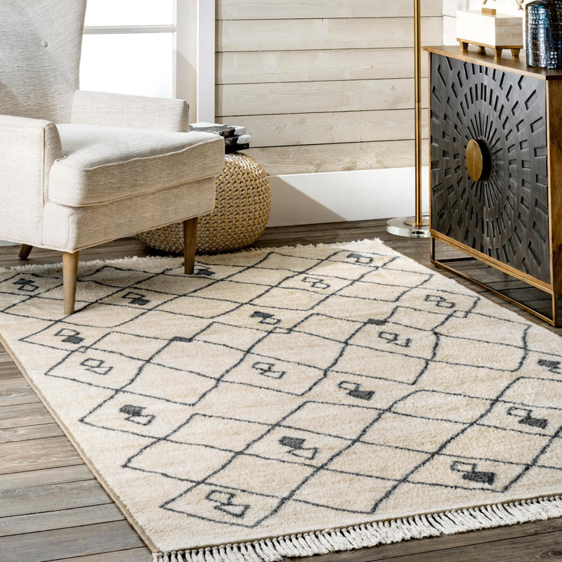 Geometric Indoor Rug, Rectangle 6'7" x 9'