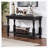 Rustic Style Antique Black 1pc SOFA TABLE Open Bottom Shelf Plank Style Table Top