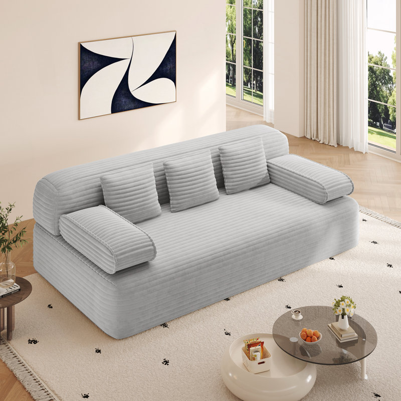 Canapé pour petits espaces, appartements et chambres à coucher, Gris clair