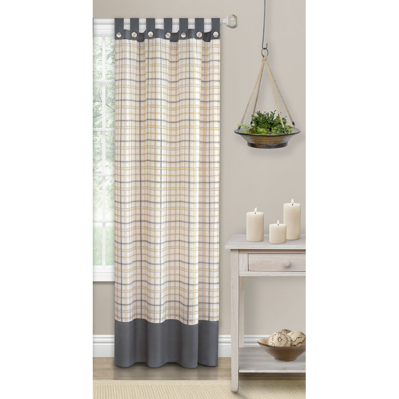 Hassen Semi Sheer Curtain Single Panel, Gray, 52" W x 84" L