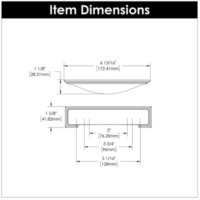 Dover Kitchen Cabinet Handles, Solid Core Drawer Pulls for Cabinet Doors, 3", 3-3/4" & 5-1/16"