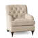 Fauteuil à coussin en duvet capitonné Devan