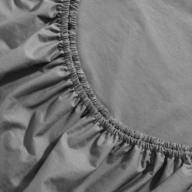 Graphite Queen Cotton Percale 4-Piece Bedding Set