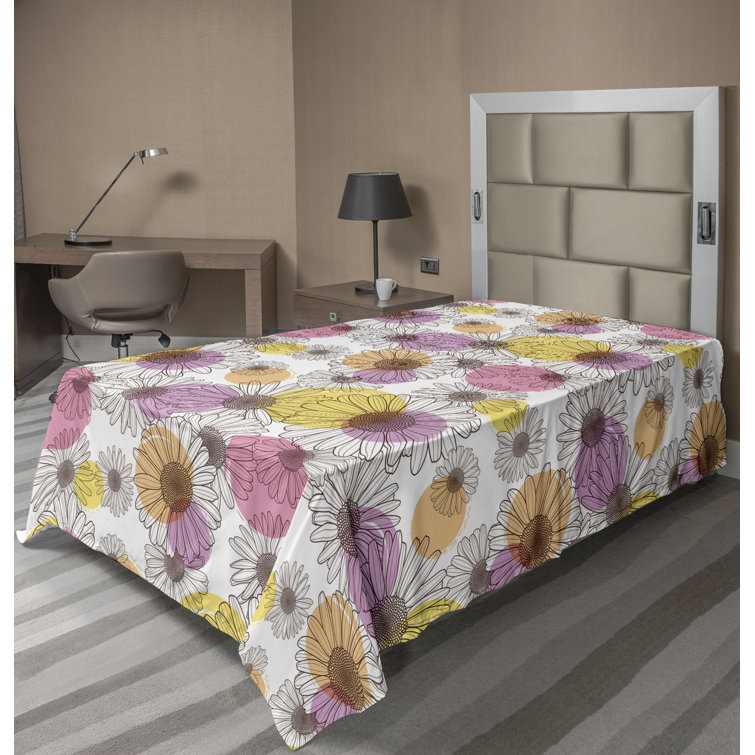 Ambesonne, drap plat floral pivoines, art botanique printanier