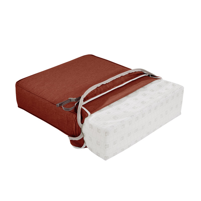 Pina Outdoor Lounge Chair Seat Cushion, Henna Red, 4" H x 22" W x 21" D