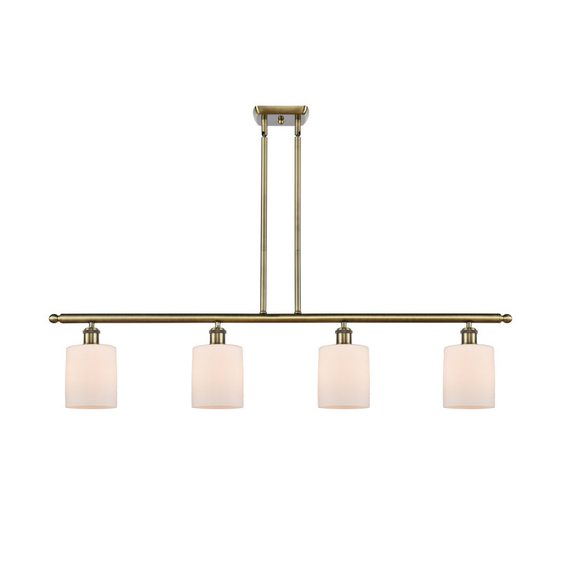 4 - Light Kitchen Island Pendant, Matte White, LED