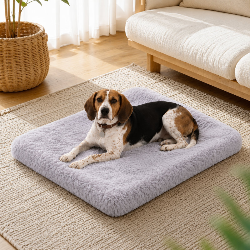 Faux Leather Orthopedic Dog Bed with Removable Cover with Nonslip Bottom, Large (35'' W x 22'' D x 4'' H)