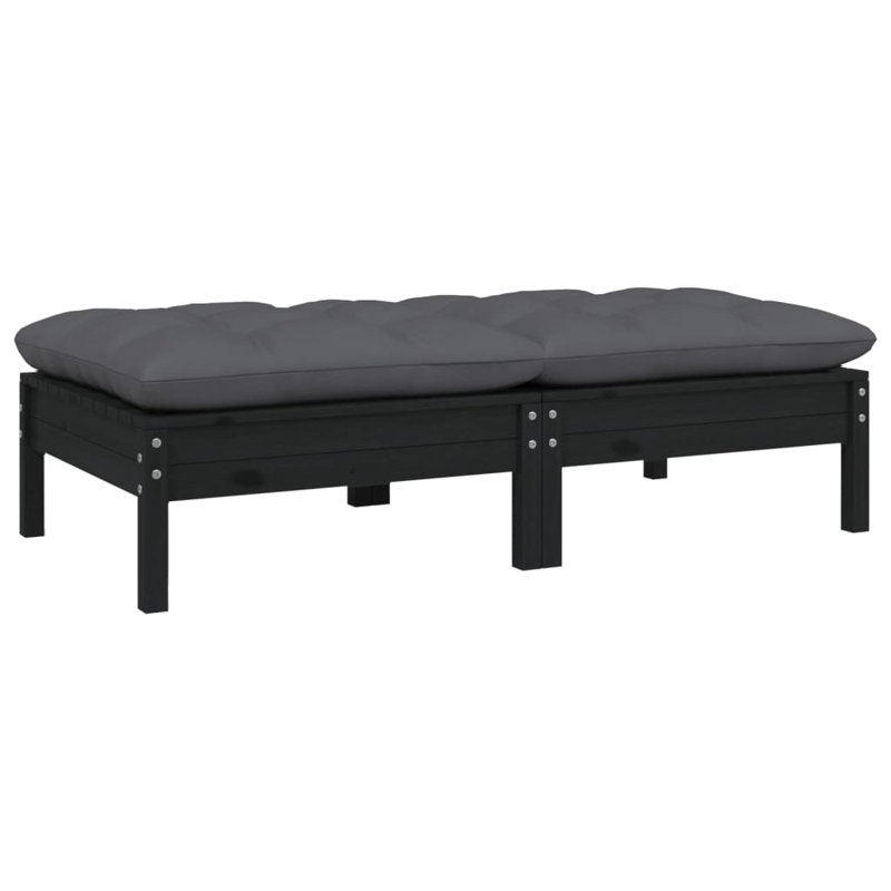 Coyan 50'' Wide Patio Sofa with Cushions, Black, Black
