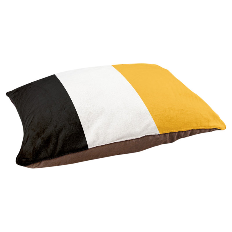 Coussin Pittsburgh, Moyen (H 9,5 po x l 28 po x P 18 po), Noir / Blanc / Doré