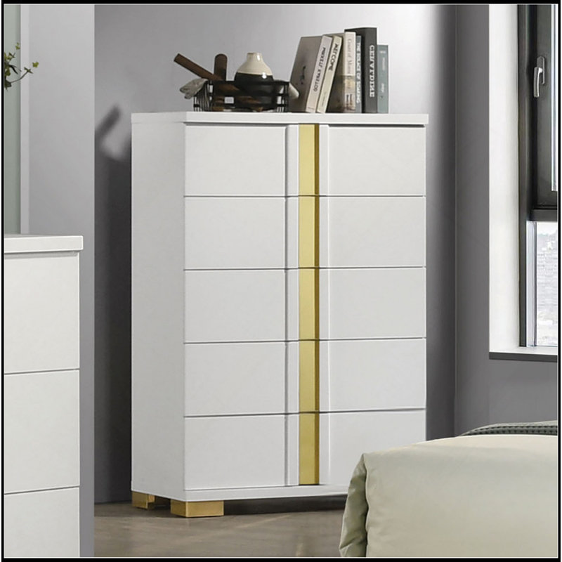Finition noire et dorée de style contemporain de style coffre de style contemporain 1Pc, Noir et or