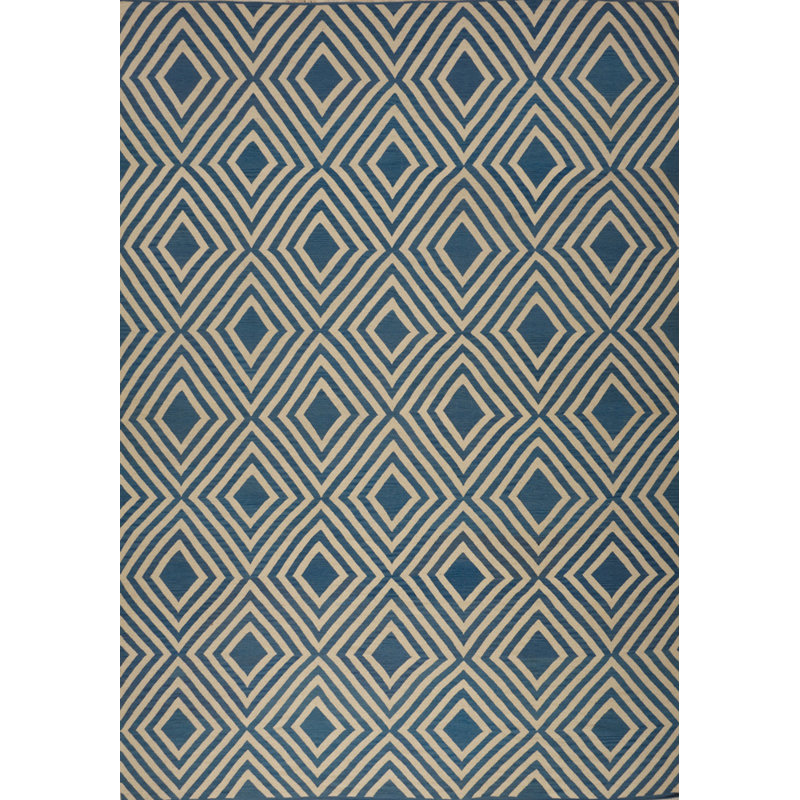 Geometric Area Rug in Blue/Beige