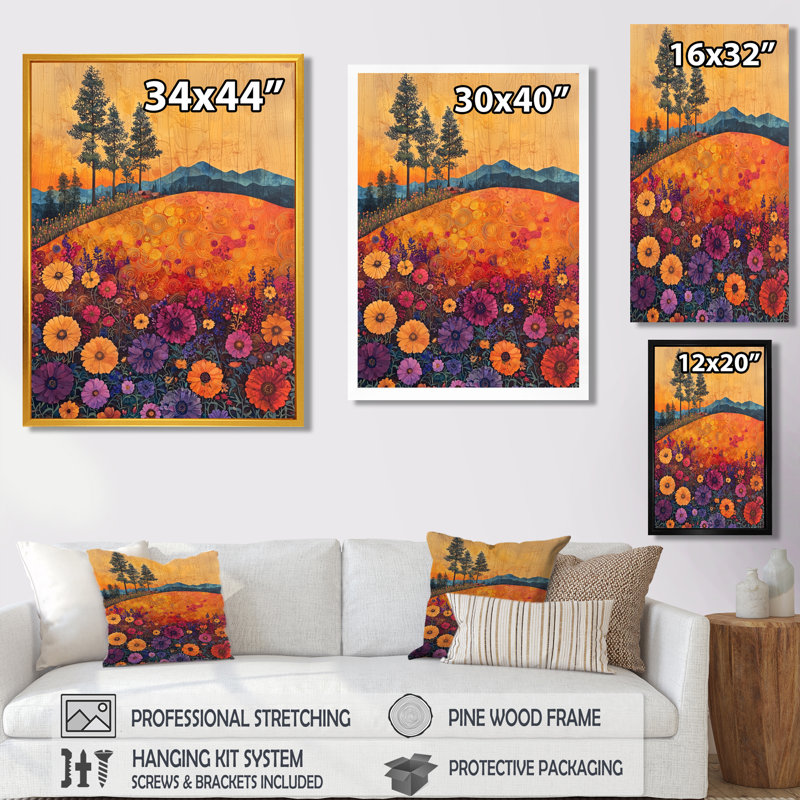 Beames - Art mural floral, H 32 po x l 16 po, Argent argent, Reproduction encadrée d'une seule photo