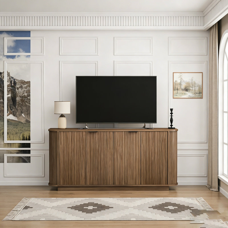 Wooden Entryway Table with Vertical Striped pattern