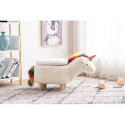 Bough 14.17" Wide Unicorn Storage Ottoman