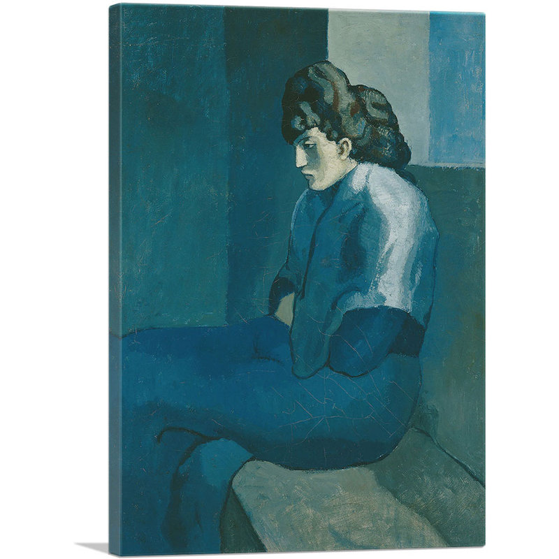 «Melancholy Woman 1902» par Pablo Picasso, reproduction d'art sur toile tendue, H 26 po x l 18 po x P 0,75 po