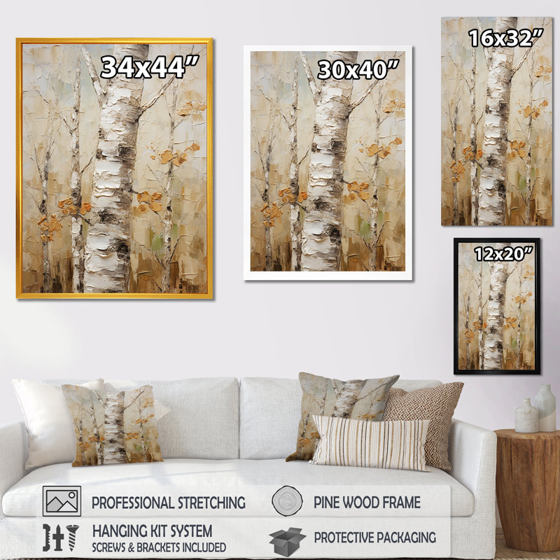 «Tree American Basswood II», art mural arbre, Toile tendue, H 40 po x l 30 po x P 1,5 po