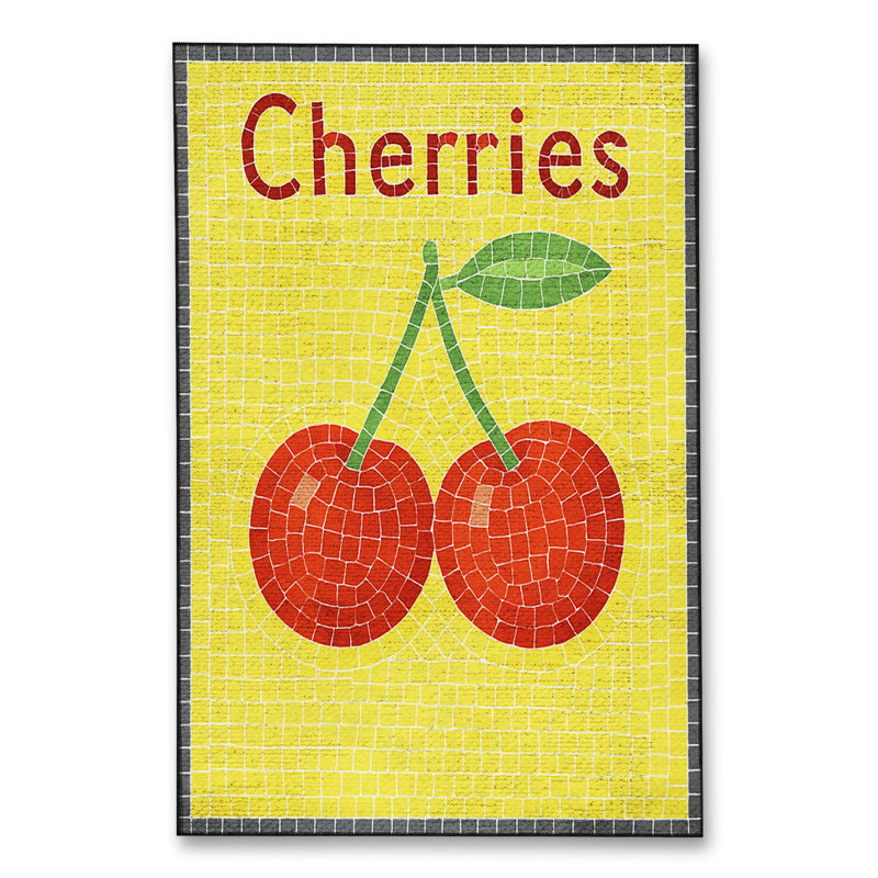 Tapis jaune tissé à envers lavable Mosso, 4'11" x 9'10"