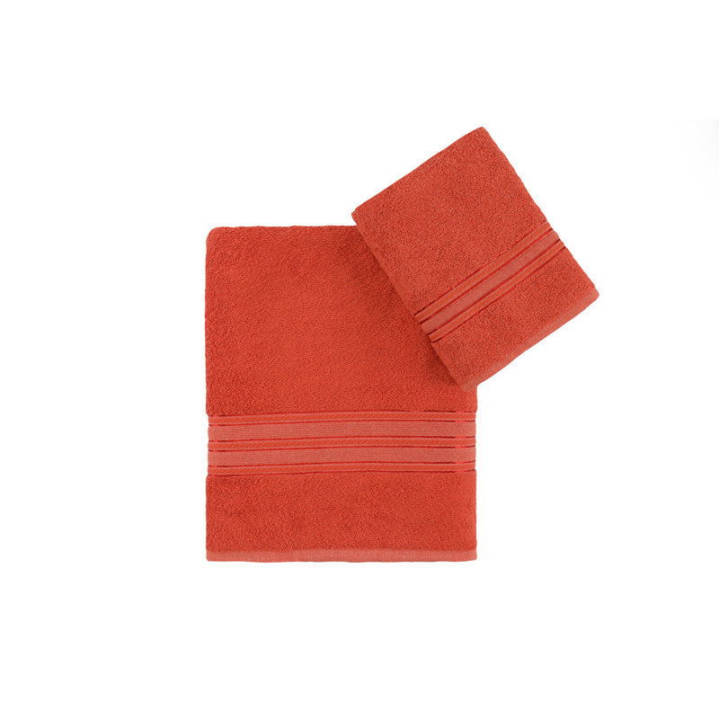 Ensemble de serviettes 2 pièces 100% coton Dora, Cannelle