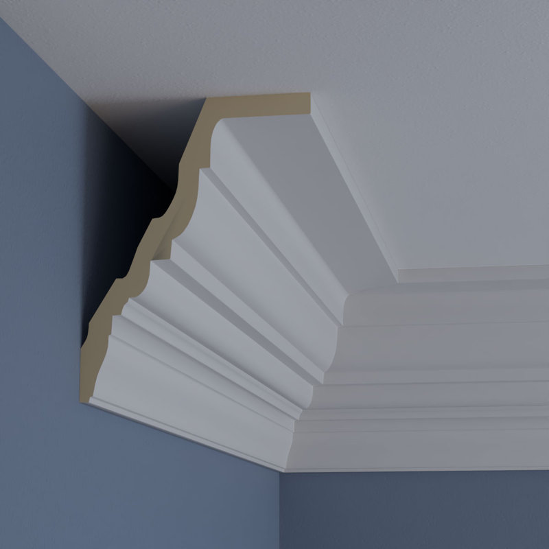 Amelia 94.5'' White Polyurethane Crown Moulding