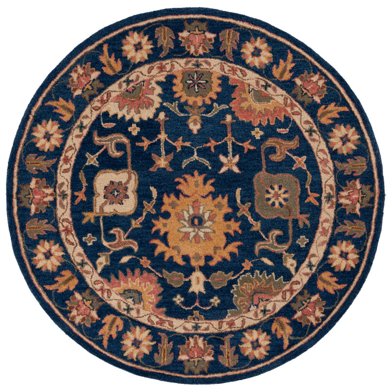 Longkesh Wool/Cotton Area Rug, Round 6'