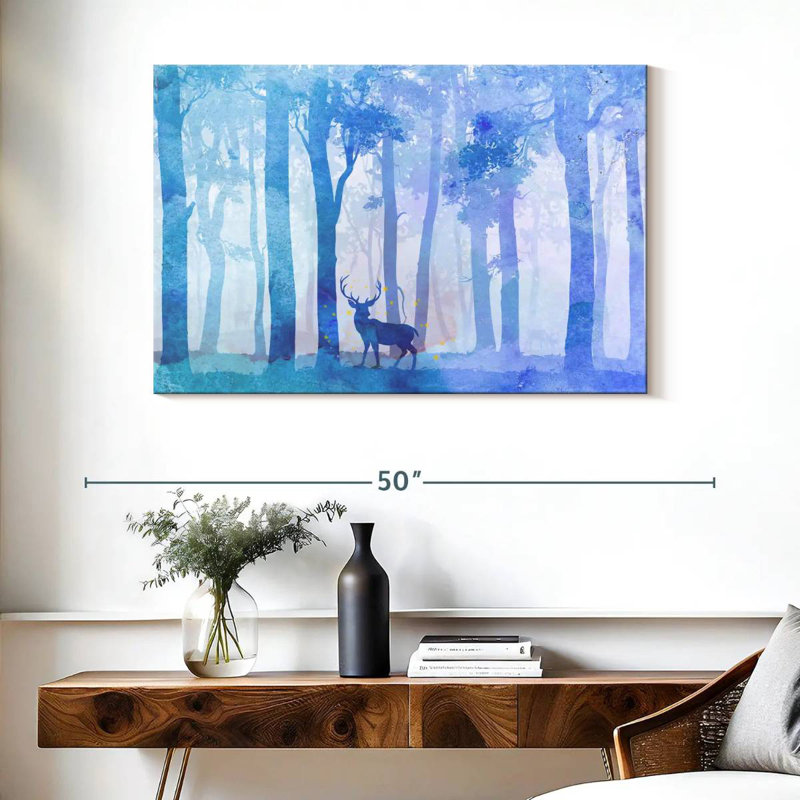 Forêt de cerfs Brampt, H 26 po x l 39 po