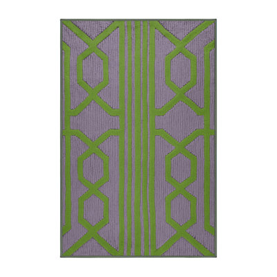 Machine Washable Trellis Green Area Rug