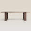 Table de salle à manger rectangulaire en bois massif Nut-Brown-179031934