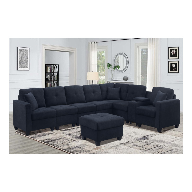 Canapé modulaire, bleu foncé