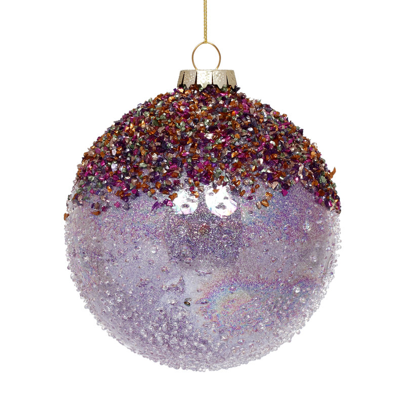 Sequin Flowing Ball Ornament - 4 Inches Set Of 6