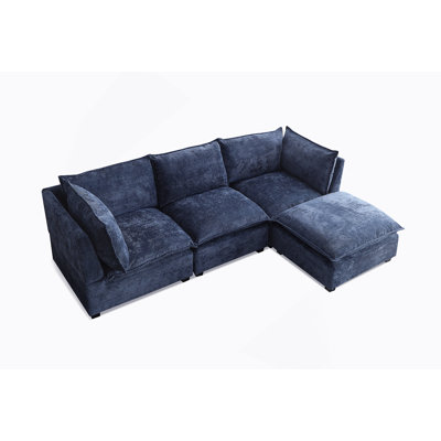 Modern Modular Sectional Sofa With Convertible Ottoman, Suitable For Living Room, Apartment, Office And Various Scenarios