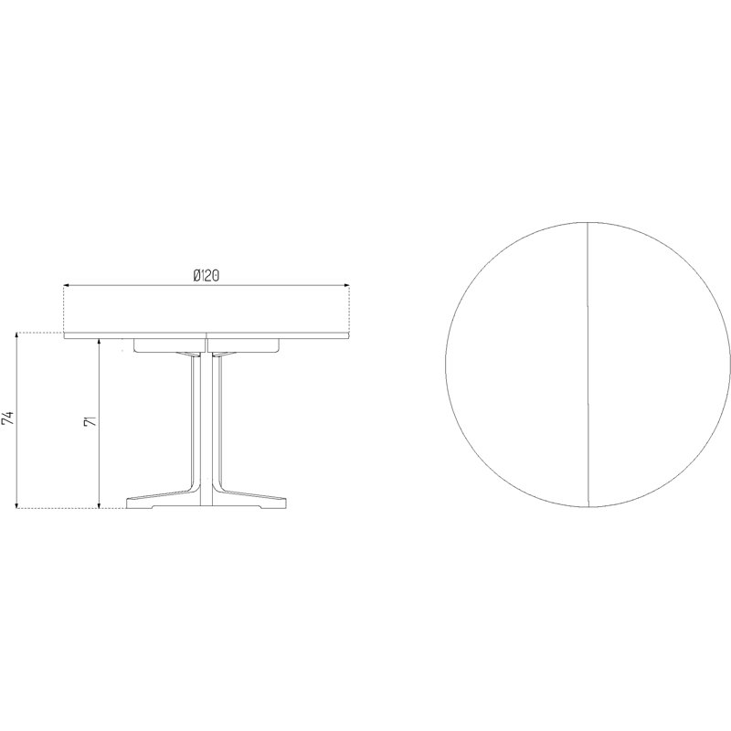 Ry Round Solid Oak Dining Table