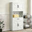 Armoire de rangement pour garde-manger avec tablettes réglables, tiroirs et crochets