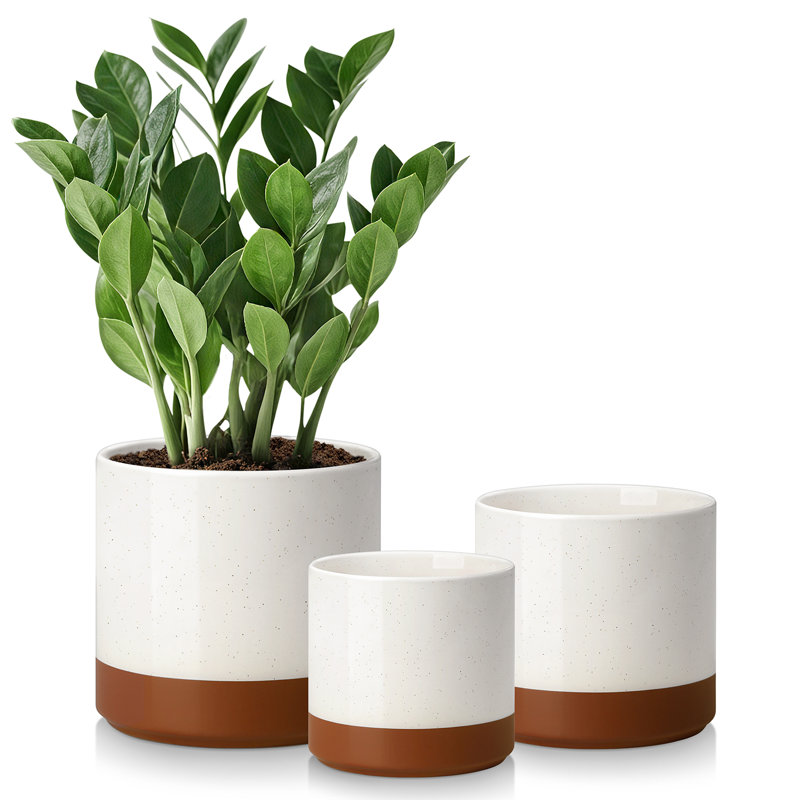ZTHPOT Ceramic Pot Planter, Khaki