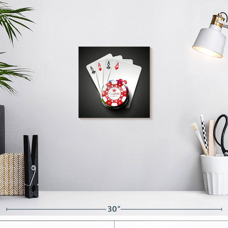 Senne Casino Four Aces, 10" H x 10" W