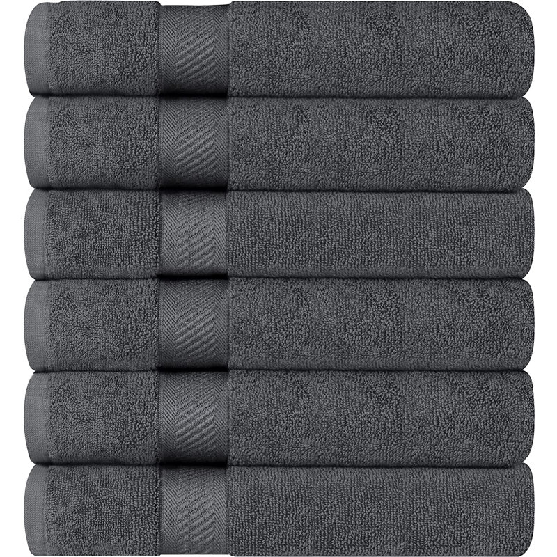 Ensemble de 6 serviettes pour salle de bain Cassada, gris