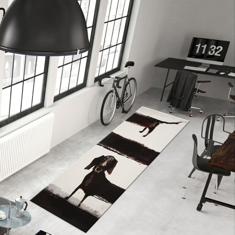 Abstract Art Inspired With Pile Soft Printed Rug Featuring Harmonious Blend of Bright Color Strokes Ideal for Adding Artistic Touch to Any Room
