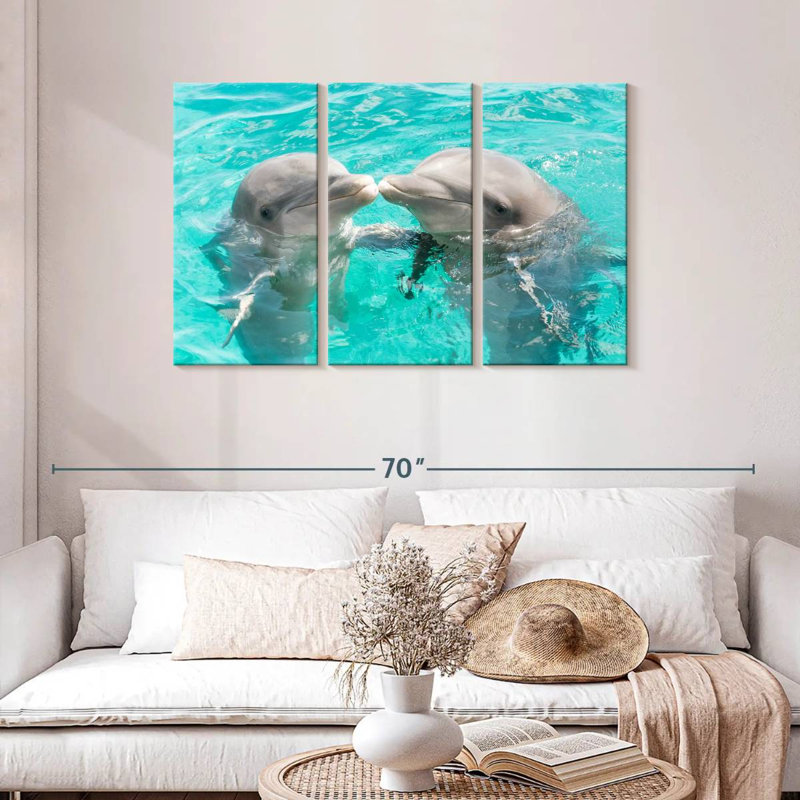 Dauphins Brampt s'embrassant, H 28 po x l 45 po