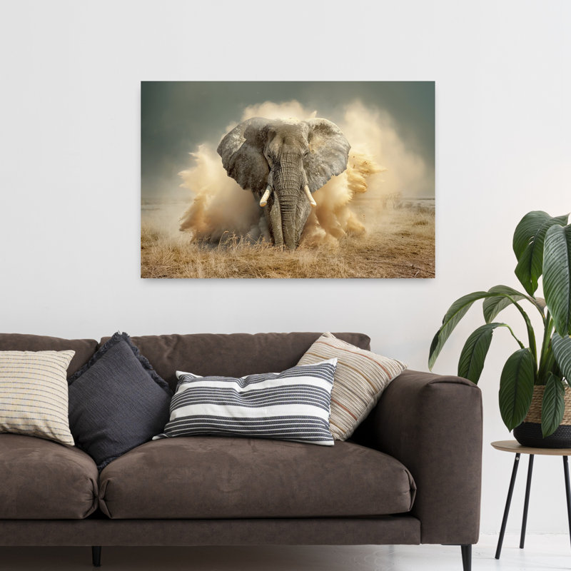 Art mural contemporain abstrait Desertelephant, H 48 po x l 32 po