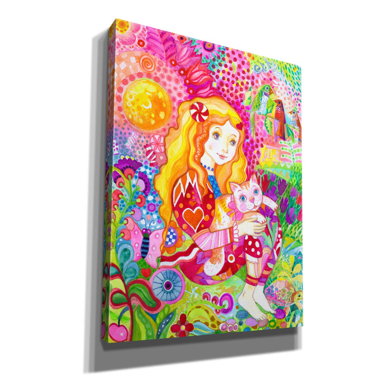 «Happy Time» par Oxana Zaika, art mural sur toile, H 16 po x l 12 po x P 0,75 po