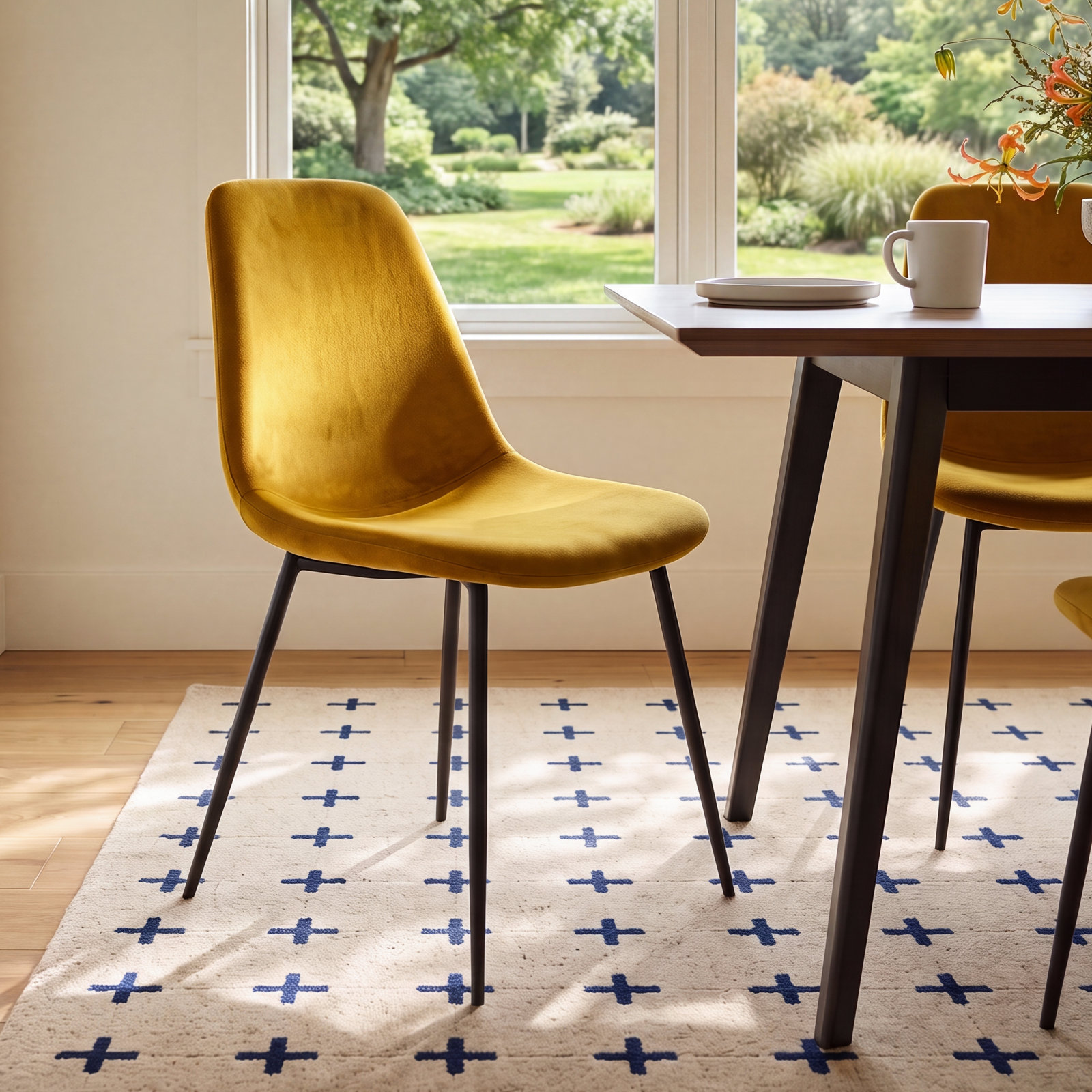 Kody Velvet Dining Chair, Bella Gold Performance Velvet