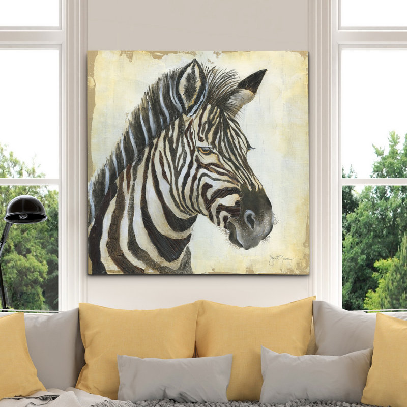 « patterned zèbre », peinture, H 24 po x l 24 po x P 1,5 po, Toile tendue