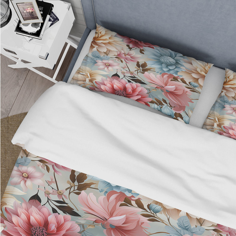 Multicolore Bohemian Rhapsody Floral Motif V - Ensemble de housse de couette floral - Microfibre de polyester